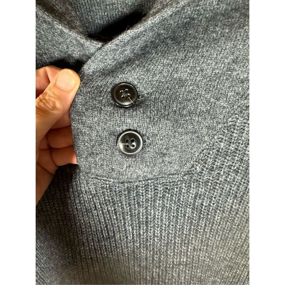 Abercrombie & Fitch Men's Charcoal Gray Wool Blend Knitted Shawl Collar Pullover - Picture 10 of 12